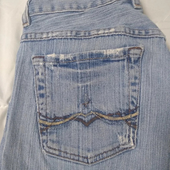 LUCKY BRAND BUTTON FLY BLUE RIDER CROP DENIM JEANS 6/28 - Picture 3 of 10
